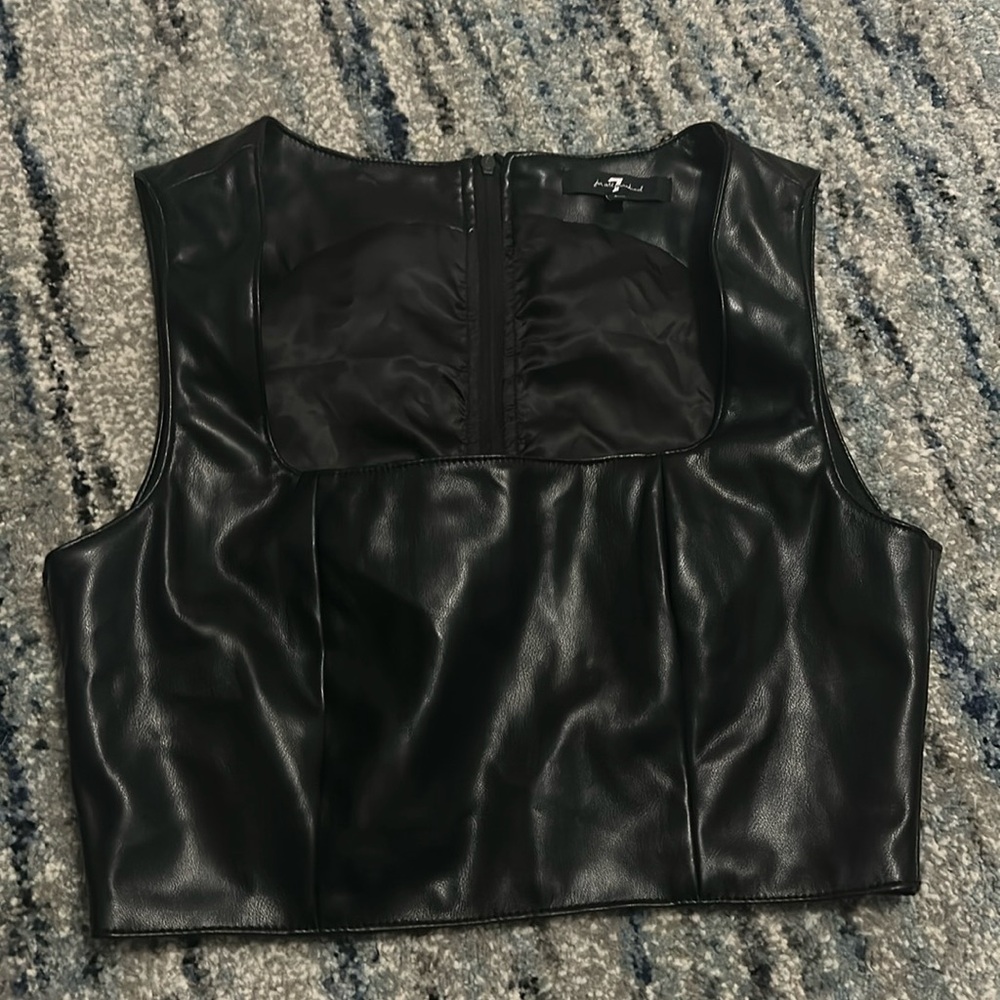 7 for all mankind leather top